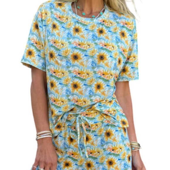NWOT Jordann Jammies Sunflower Pajamas Lounge Set Size XL - Picture 4 of 10